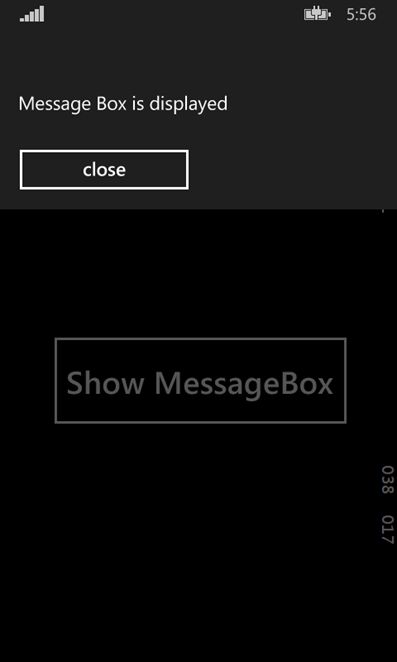 Message Box in Windows Phone